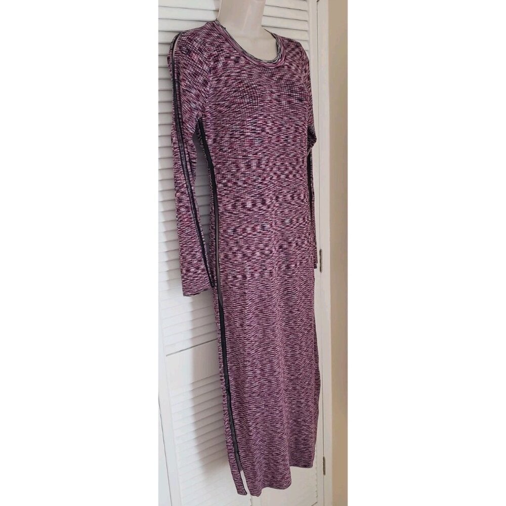 NWT KADA THE SPACE DYE RIBBED SWEATER MIDI DRESS WILD BERRY LARGE - Picture 7 of 14